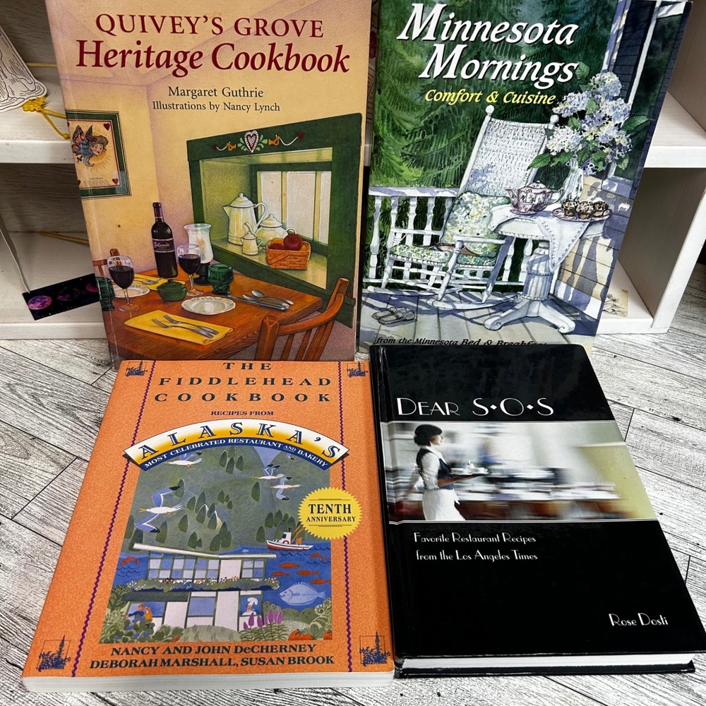 Regional Restaurant Cookbook Lot 4 Books Dear SOS Fiddlehead Minnesota Quivey's